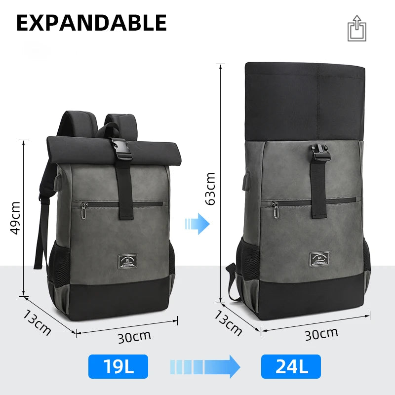 Mochila Impermeável em Couro para PC